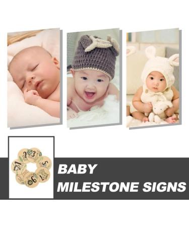 Paifeancodill Baby Monthly Milestone Cards Sign 7 Pcs Double Sided Wooden Baby Monthly Milestone Marker Discs Newborn Sign Baby Birth Announcement Milestone Discs Newborn First Year Photo Props - Buy Online on GoSupps.com