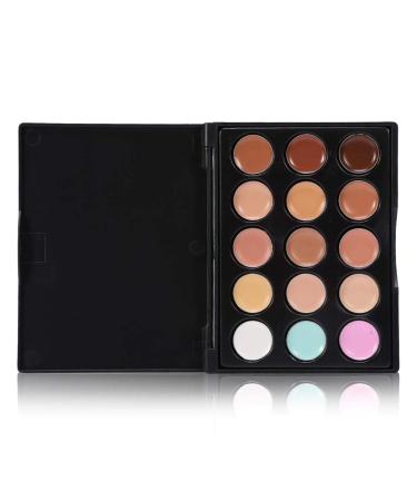 Concealer Palette 15 Colors Professional Concealer Make Up Face Eye Circle Cover Cream Contouring /Concealer Palette Highlighting Makeup Tool for Girls Gift(15 Colors)