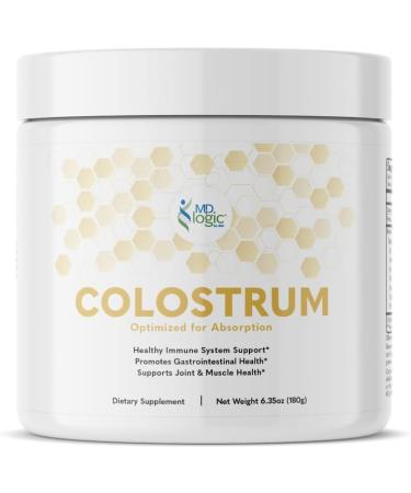 Colostrum by MD Logic Health for Immune Gut Joint & Muscle Health Support - Pure Potent Low Molecular Bioactive Colostrum - 180g - 60 Servings - Made in New York - Buy Online on GoSupps.com