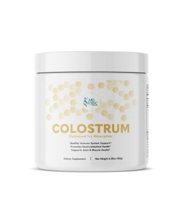 Colostrum by MD Logic Health for Immune Gut Joint & Muscle Health Support - Pure Potent Low Molecular Bioactive Colostrum - 180g - 60 Servings - Made in New York