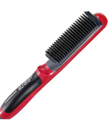 Electric Beard Comb - Portable Hair Straightener & Styling Tool | Red Electric Hairdressing Comb for Men - Buy Online on GoSupps.com