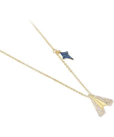 DNCG Quartz Healing Crystal Necklace Fashion Paper Airplane Pendant Necklaces Star Necklace Chain Jewelry Clavicle Necklace for Women and Girls Silver Necklace Crystal Point Pendant Necklace - Buy Online on GoSupps.com