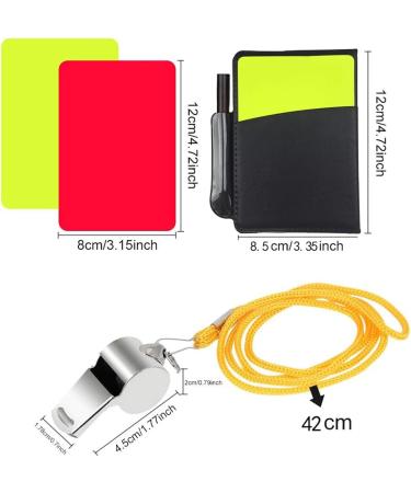 Chanehann Sport Referee Cards Set - Red & Yellow Cards with Bag Point Book Pencil & Metal Whistle for Football & Basketball - International Shipping Available - Buy Online on GoSupps.com