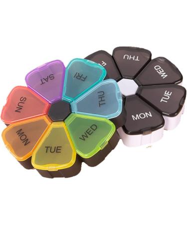 Weekly Pill Organizer - 7 Day Large Daily Pill Case for Vitamins Supplements & Fish Oil - Black - Buy Online on GoSupps.com