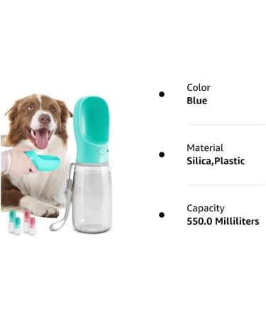 Malsipree Leak-Proof Dog Drinking Bottle - Portable 550ml Container for Puppies & Pets - Ideal for Travel & Walking - Blue - Buy Online on GoSupps.com