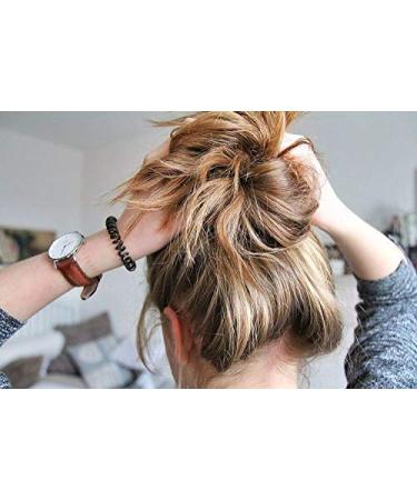 Spiral Hair Ties 54 Pcs for Women & Girls - Waterproof Coil Phone Cord Hair Coils - No Damage Ponytail Holders for Thin Curly Hair - Brown Shades - Buy Online on GoSupps.com