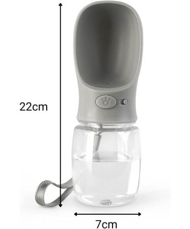 Buy Lionto 350ml Portable Leak-Proof Water Bottle for Dogs | Grey Water Dispenser for On-the-Go Travel - Buy Online on GoSupps.com