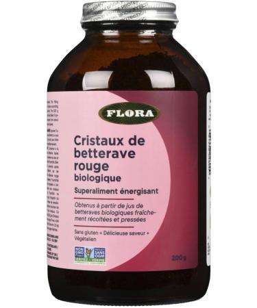 Flora Health Organic Red Beet Crystals Energizing Superfood Nitric Oxide Booster Vegan Equals 2.6 kg. of Red Beets Pressed from Fresh Harvested Organic Beets 200 g Crystals Glass Bottle - Buy Online on GoSupps.com