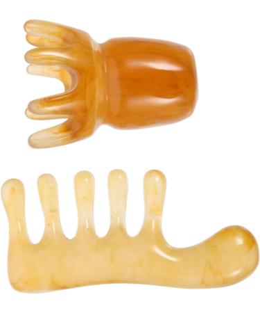 Magiclulu 4-Piece Resin Scalp Massage Comb Set - Large Gua Sha & Hand Tools for Hair & Scalp Relaxation | International Shipping Available - Buy Online on GoSupps.com