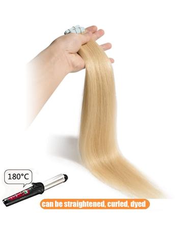 Elailite Invisible Hair Extensions - 20 Pieces Remy Tape Extensions 45cm 50g #613 Bleached Blonde Real Human Hair - Buy Online on GoSupps.com