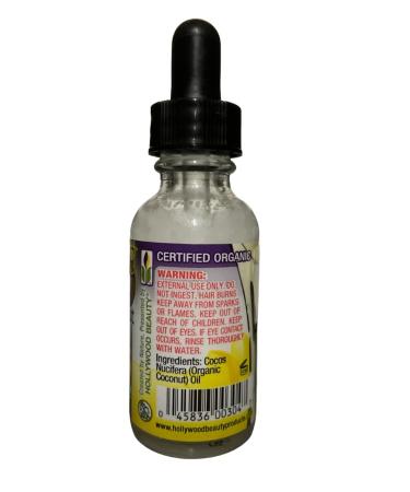Hollywood Pure Coconut Oil - 1 Fl Oz | Premium All-Natural Coconut Oil for Skin & Hair Care | International Shipping Available - Buy Online on GoSupps.com