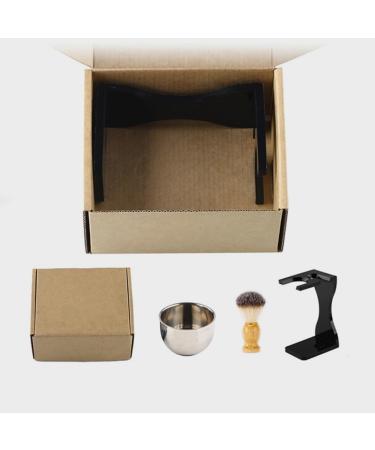 Minkissy 4 Sets Shaving Brush & Organizer | Hairdressing Razor Salon Shaving Tools Wood Stand & Cream - International Shipping Available - Buy Online on GoSupps.com