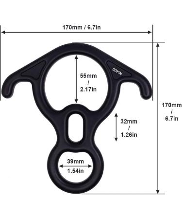 NAXEN 50kN Figure 8 Descender with Bent Ear Belay Device Black - Buy Online on GoSupps.com
