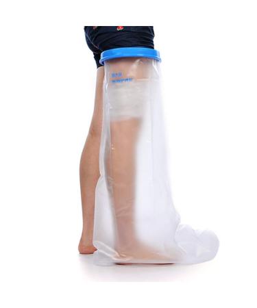 Adult Leg cast Protector for Shower, Waterproof Shower Bandage and Cast Cover Full Leg Watertight Protection to Broken Leg, Knee, Foot, Ankle Wound, Burns 100% Reusable (Full Leg 43.5"20"9.8") Blue