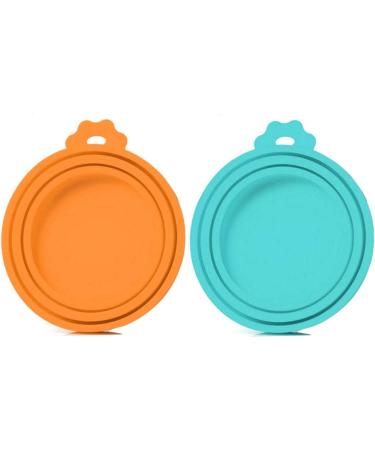 SLSON 2 Pack Pet Food Can Cover - Universal Silicone Cat Dog Can Lids (Orange+Blue) - Fits 3 Standard Size Cans - Buy Online on GoSupps.com