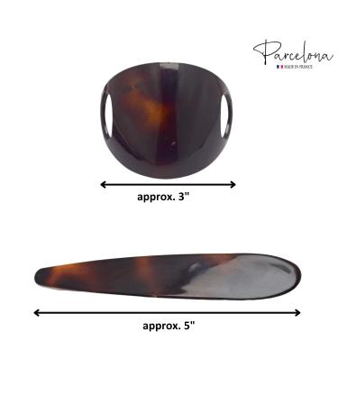 Parcelona French Classic Brown Shell Hair Bun Holder Cover Barrette Clip - Buy Online on GoSupps.com