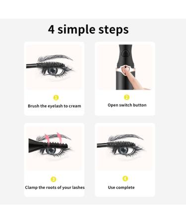 Electric Eyelash Curler Heated Eyelash Curler Electric Rechargeable Long Lasting Lash Curler for Makeup Black - Buy Online on GoSupps.com