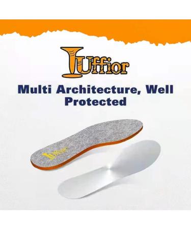 Tuffior Puncture Resistant Flexible Steel Plate Warm Felt Insoles - Nail Proof Safety Work Shoes - Large Size - 1 Pair Insoles & 1 Pair Heel Cushions - Buy Online on GoSupps.com