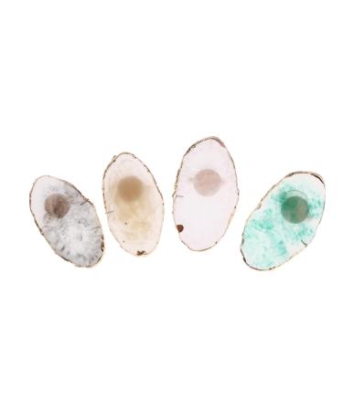 ARTSEWPLY 4 Piece Resin Marble Nail Art Mixing Palette Multifunctional Color Mixing Display Plate for Nail Polish Gel Makeup Suitable for Professional Home Use