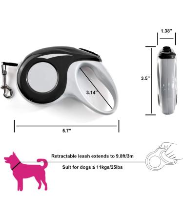 Ruayia Classic 3m Pull-Out Dog Leash for Up to 52kg - Ultra-High Durability 360 Guide & Brake System - Black - Buy Online on GoSupps.com