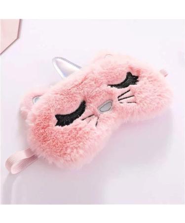 2 Pack Cute Animal Cat Sleep Mask for Girls - Soft Plush Blindfold Eye Cover for Women - Perfect for Travel, Nap, Night Sleeping - Buy Online on GoSupps.com