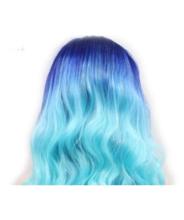 DIDADA Long Wavy Lace Front Wig - Heat-Resistant Synthetic Ombre Two Tone Red Blue Green Purple - 24 inches - Buy Online on GoSupps.com