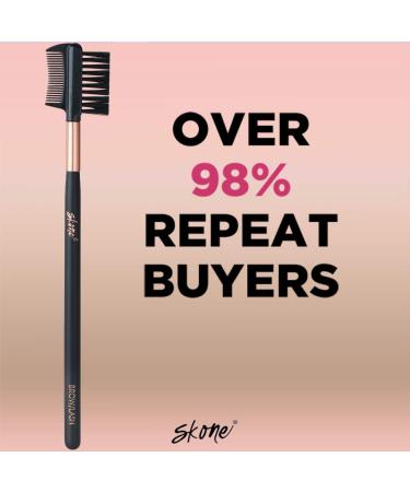 Skone Luxe Premium Rose Gold Brow/Lash Brush - Professional Grade Dual Side Eyelash Comb and Eyebrow Brush - Buy Online on GoSupps.com