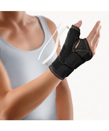 INSTINNCT Copper Infused Thumb Brace Support - Comfortable CMC Thumb Brace Spica Splint for Pain Relief Tendonitis Reversible Thumb & Wrist Support for Men And Women - Universal Size Graphite(Single) One Size