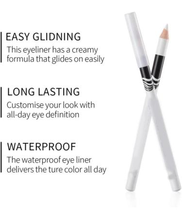  YUSSEQDD 12 Pieces White Eyeliner Pencil Smooth Eyeliners Long Lasting Easy Grinding Eye Brightening Eye Shadow Face Beginner - Buy Online on GoSupps.com