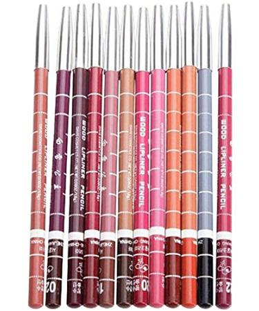 12 packs Lipliner Pencil Set Professional Make-up Lipiner Professional Lipiner Langhern Long-lasting moisturizing make-up-to-gold-like useful and practical nice design practices