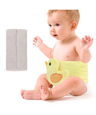Hilph Baby Colic Relief Reusable Heated Tummy Wrap for Newborns Belly Relief by Soothing Warmth Baby Heating Pad Swaddling Belt for Gas Relief Upset Stomach Baby Reflux - Yellow Duck