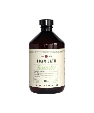 Fikkerts Fruits of Nature Green Tea Soothing and Relaxing Bath Foam (500ml/16.91floz) with Lively Herbal Citrus Tones Vegan Plant Based