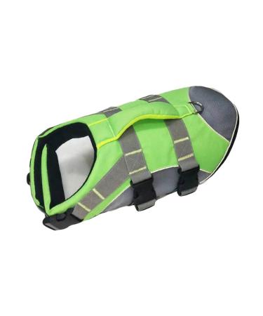 Hzqifei life jacket for dogs - reflective dog chimney lavish vest swimming training with upholstery for small medium -sized large dogs (green l) l green green