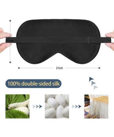 Townssilk 2 Pcs 100% Silk Sleep Mask Set | Adjustable Strap, Comfortable & Super Soft Eye Mask in Black & Navy Blue - Buy Online on GoSupps.com