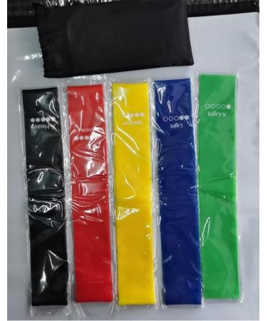5 Piece Sports Belt Set for Home Fitness Workouts Strength Training Gym Natural Latex Fitness Workout Bands with 5 Resistance Levels for Yoga Stretching Pilates - Buy Online on GoSupps.com