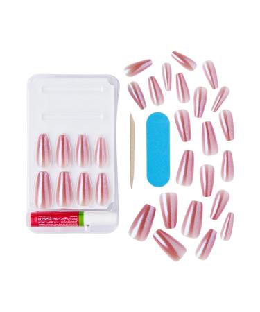 KISS False Nails Kit - Long Lasting Coffin Shape Stick & Glue Included Easy to Apply Sculpted Nails for Perfect At-Home Manicure - Buy Online on GoSupps.com