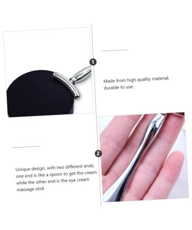 Double-End Facial Mask Spoon Set - Portable Beauty Scoop & Eye Cream Applicator | 9.6x3.5cm Silver - Buy Online on GoSupps.com