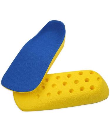 Premium Heel Inserts for Men - Shock Absorption Shoe Lift for Plantar Fasciitis & Blister Prevention | Small Blue & Yellow - Buy Online on GoSupps.com