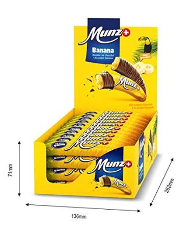 Buy Swiss Munz Chocolate with Real Banana Mark - 40 Pieces (760g) | Palm Fat Free Maestrani Counter Display - Premium Quality Treats - Buy Online on GoSupps.com