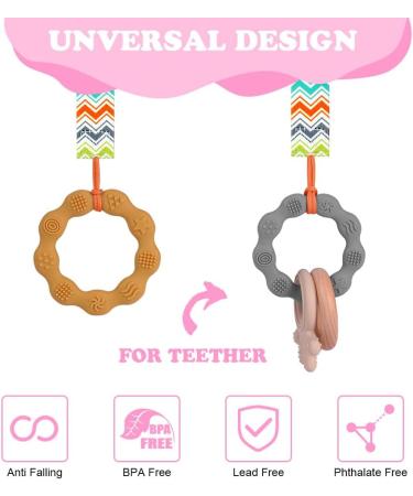 Aolso 5pcs Baby Pacifier Chain Dummy Clip Set for Boys - BPA-Free Teething Toy Holders with Plastic Clasp - Buy Online on GoSupps.com