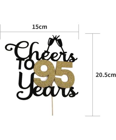 Cheers To 95 Years Cake Topper 95th Birthday Cake Topper for Brithday Party Cake Topper Decorations Cake Topper Decoration Supplies for Wedding Anniversary Party Birthday Party - Buy Online on GoSupps.com