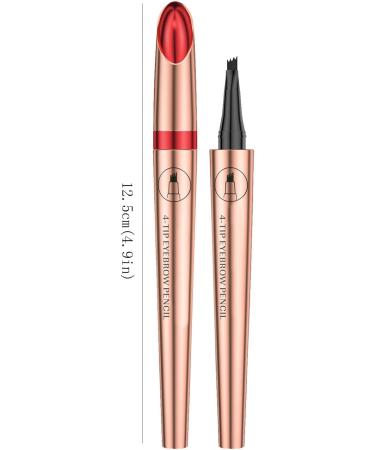 Eyebrow Pen Eyebrow Pencil with 4 Tip Create Natural Looking Brows Makeup Eyebrow Pen Eyebrow Pencil (Rose Gold) - Buy Online on GoSupps.com