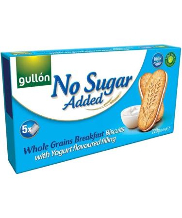 Digestive Cookie Bundle Containing Gullon Whole Grain Breakfast Biscuits With Yoghurt Filling No Sugar Added 220g (4 Pack) - Buy Online on GoSupps.com