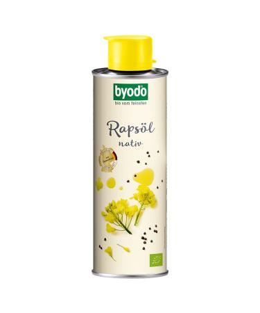Byodo organic rapeseed oil native 0.25 l white sheet can-cold-pressed oil with fine-nutty taste rich in unsaturated fatty acids vegan vegetarian 250 ml (1 Pack)