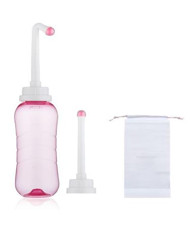 Brigtviee Reise -Bidet for Po shower and vaginal shower - portable bidet for puerperium care - portable bidet for travel birth outdoor camping with storage bag 500 ml pink pink pink pink