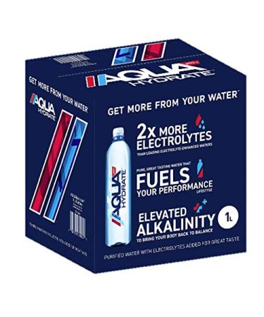 AQUAhydrate Electrolyte Enhanced Water pH9+ 33.8 fl oz - Pack of 12 - Buy Online on GoSupps.com