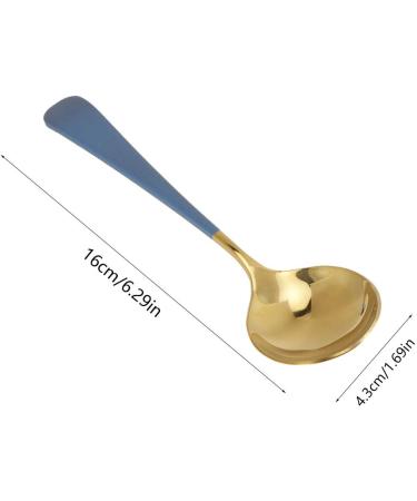 Soup Spoons Stainless Steel Tablespoons with 6 Colors 5 Pieces of Kitchen Dinner Dessert Scoops Set for Tea Dessert Salt Sugar(Blue) - Buy Online on GoSupps.com