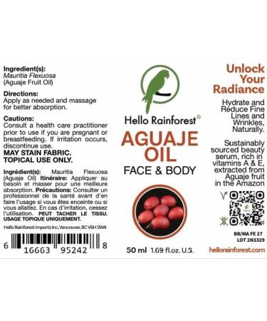 Aguaje Oil Buriti Fruit Oil - Premium Quality - 50mL Air-Free - Buy Online on GoSupps.com