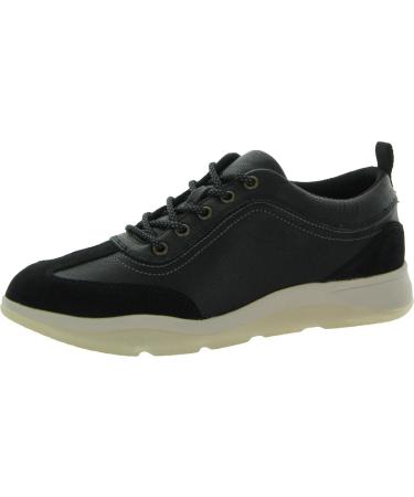 Vionic Women's Momentum Nyla Comfortable Leather Fashion Shoes- Supportive Walking Sneakers That Include Three-Zone Comfort with Orthotic Insole Arch Support 5 Black Tumbled Leather