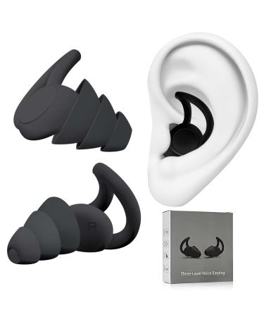 Ear Plugs for Sleeping Noise Cancelling, Anti-Shedding Design, Super Noise Cancelling, Soft& Comfortable & Reusable, for Sleeping, Snoring, Work, Travel, and All Loud Events Black